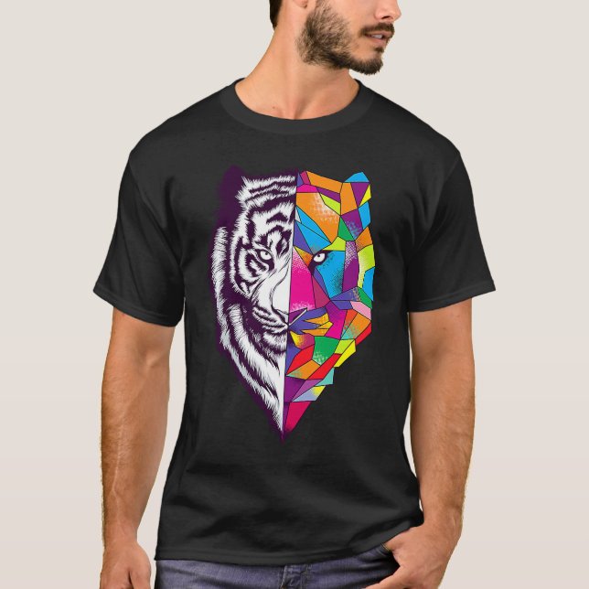 Fearless Tiger Cat face T-Shirt (Front)