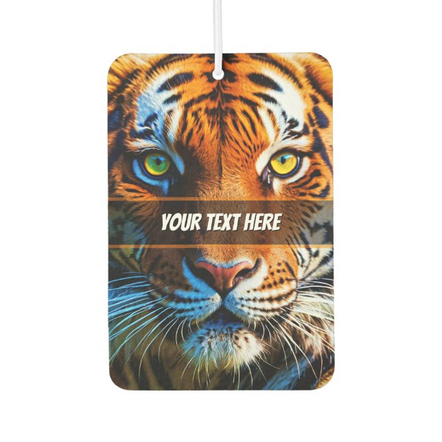 Fearless Tiger Face with Custom Text Air Freshener (Front)