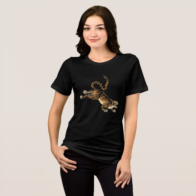 Fearless Tiger Jump Tee – Japanese Art (Front Full)