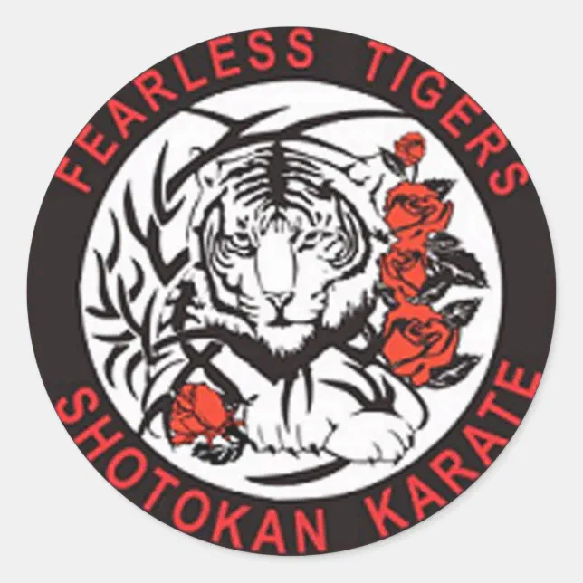 Fearless Tigers Shotokan Karate Logo Sticker | Zazzle