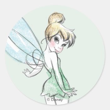 Fearless Tinker Bell Classic Round Sticker by tinkerbell at Zazzle