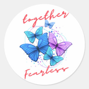 Fearless Together Butterflies Classic Round Sticker