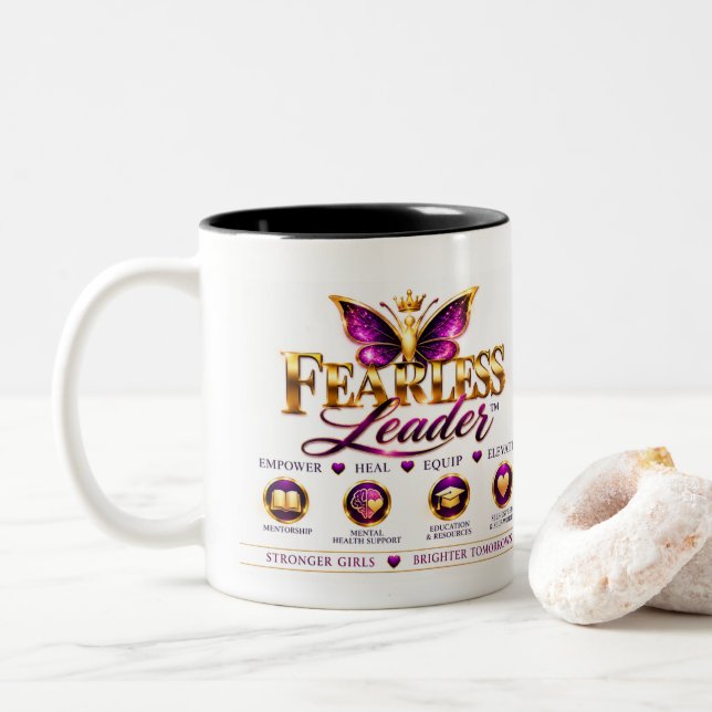 Fearless  Two-Tone coffee mug (With Donut)