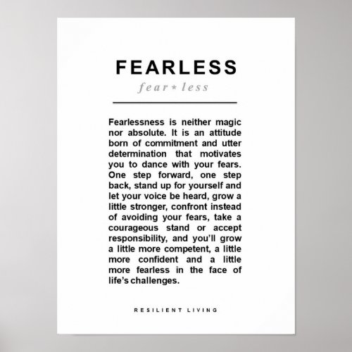 FEARLESS Uplifting Motivational Poster