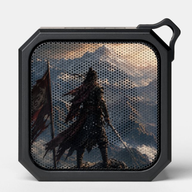  Fearless Warrior Facing the Mountains Bluetooth Speaker (Front)