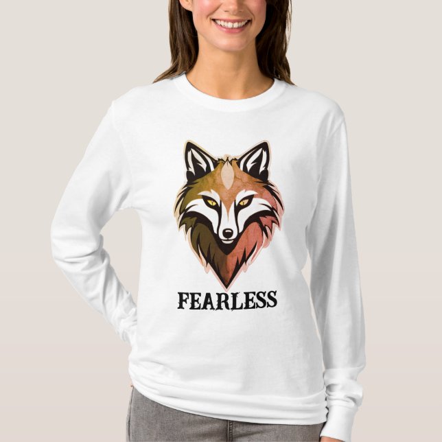 Fearless Wolf Women’s Long Sleeve T-Shirt – Freefi (Front)