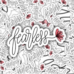 Fearless Word Flower Laptop | Die-Cut Sticker
