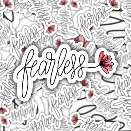 Fearless Word Flower Laptop  Die_Cut Sticker