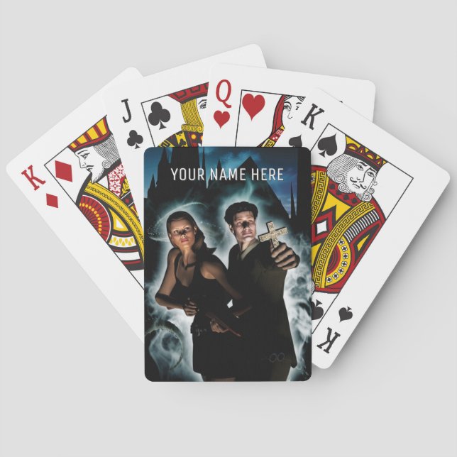 Fearless young couple poker cards (Back)
