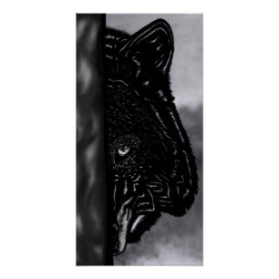 Fearlessly Watching – Hand-Drawn Wolf Forest Poster