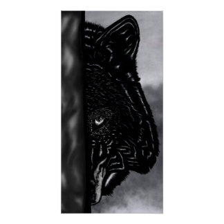 Fearlessly Watching – Hand-Drawn Wolf Forest  Poster