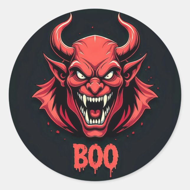 Fearsome Demon: The Essence of Terror Classic Round Sticker (Front)