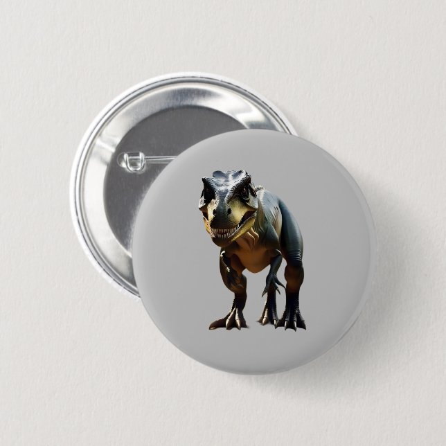 **"Fearsome Grin: The Smirking T-Rex"** Button (Front & Back)