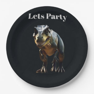 **"Fearsome Grin: The Smirking T-Rex"** Paper Plates