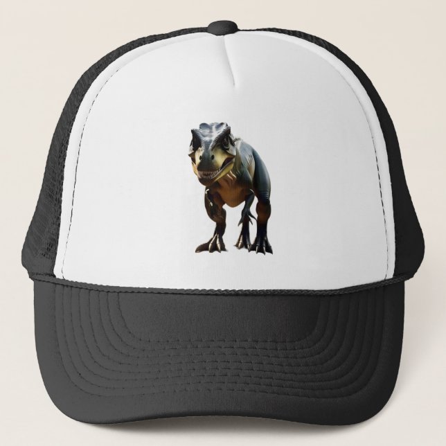 **"Fearsome Grin: The Smirking T-Rex"** Trucker Hat (Front)