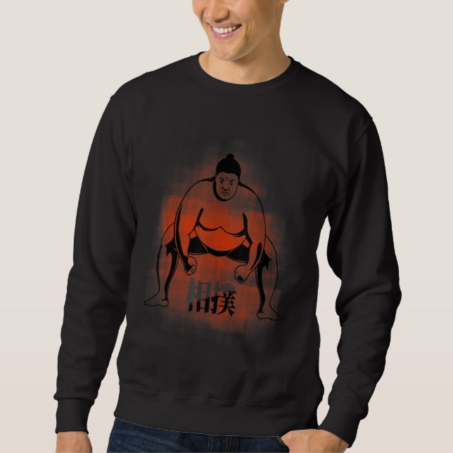 Fearsome Looking Sumo Wrestler with Japanese Tex Sweatshirt (Front)