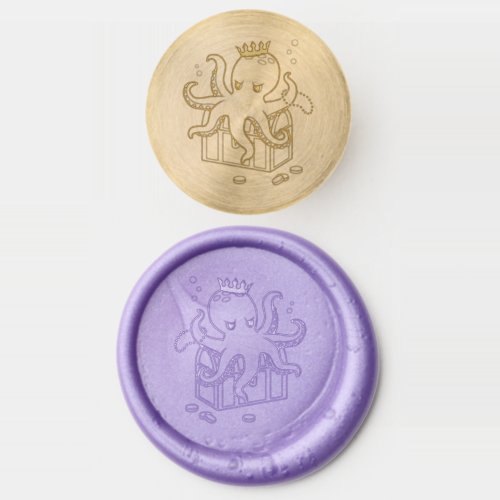 Fearsome Octopus Guarding Treasure Chest Wax Seal Stamp