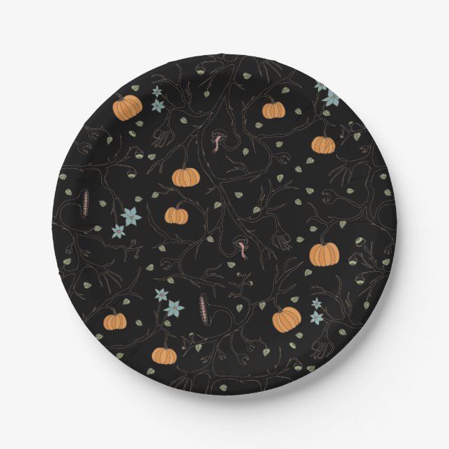 Fearsome Vineyard for Halloween Paper Plates (Front)