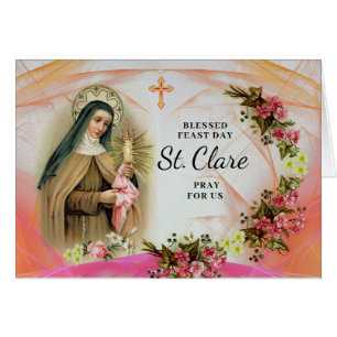 Feast Day of Saint Clare Franciscan Aura Cards