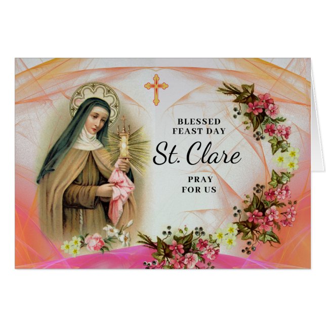 Feast Day of Saint Clare Franciscan Aura Cards (Front Horizontal)