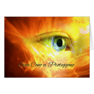 Feast Day of St. Cono in Italian Face and Fire Cards