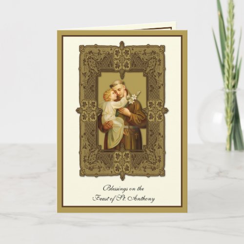 Feast Day St Anthony Jesus Religious Card