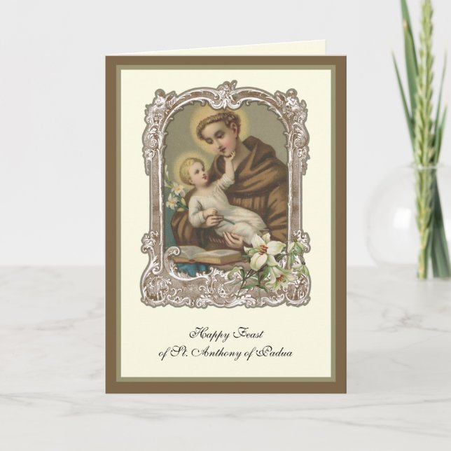 Feast Day St. Anthony of Padua Child Jesus Card (Front)
