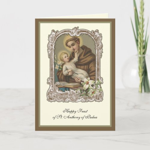 Feast Day St Anthony of Padua Child Jesus Card