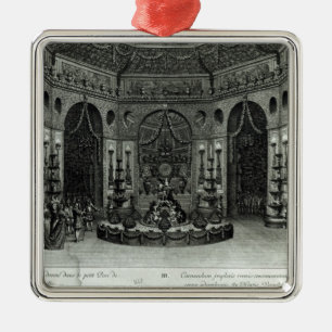 Feast given in the little grounds in metal ornament