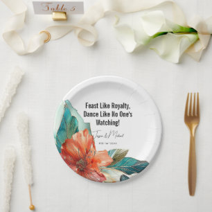 ❤️Feast Like Royalty, Hibiscus Serenade Paradise Paper Plates