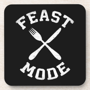 Feast Mode - Bulking - Eat, Hungry - Funny Novelty Beverage Coaster