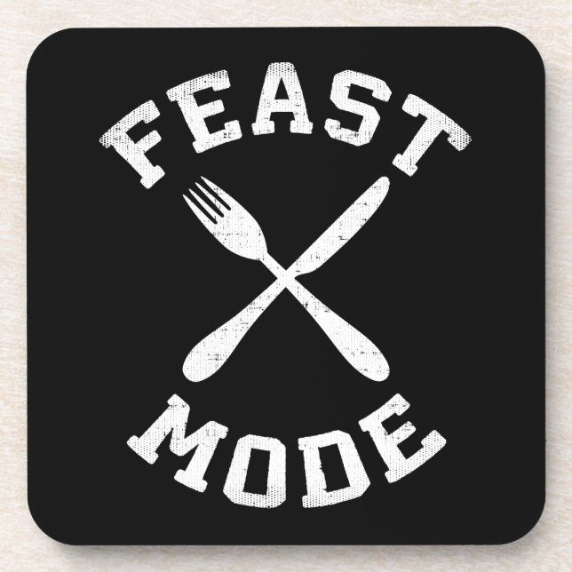 Feast Mode - Bulking - Eat, Hungry - Funny Novelty Beverage Coaster (Front)