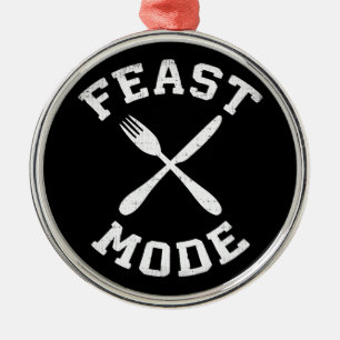 Feast Mode - Bulking - Eat, Hungry - Funny Novelty Metal Ornament