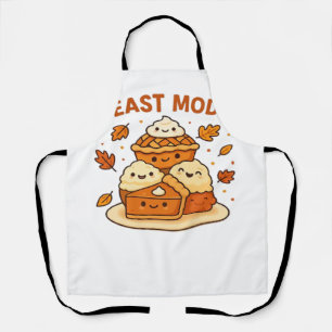 Feast Mode – Cute Autumn Comfort Food Plate Boxy T Apron