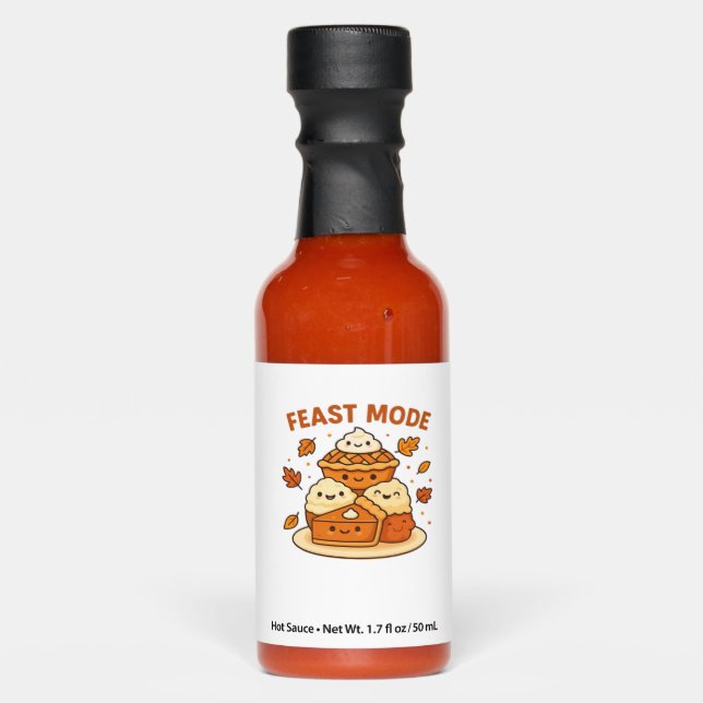 Feast Mode � Cute Autumn Comfort Food Plate Boxy T Hot Sauces (Front)