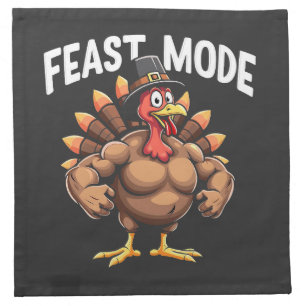 Feast mode Funny Thanksgiving Turkey Fitness Meal Cloth Napkin