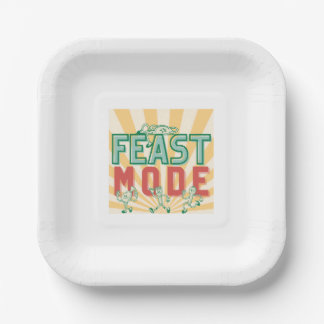 "Feast Mode" Paper Plates in Yellow
