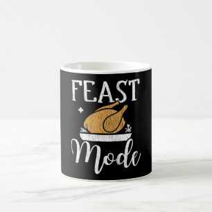 Feast Mode Script Cute Thanksgiving Turkey Dinner Coffee Mug