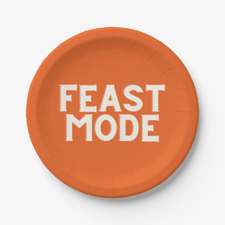 Feast Mode Thanksgiving - Orange Paper Plates