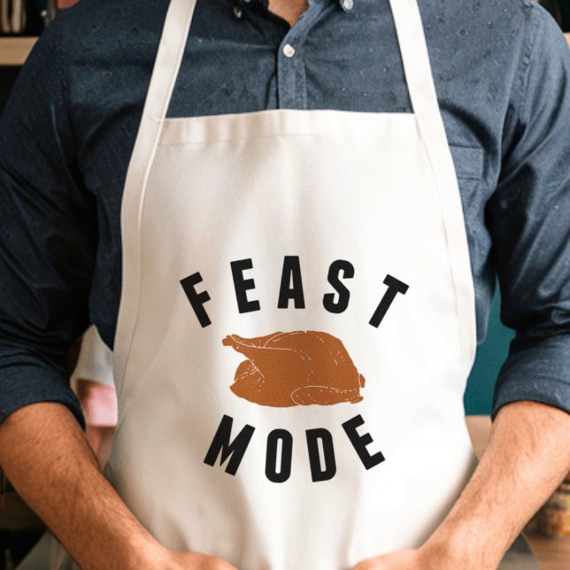 Feast Mode | Thanksgiving Turkey Funny Adult Apron (Creator Uploaded)