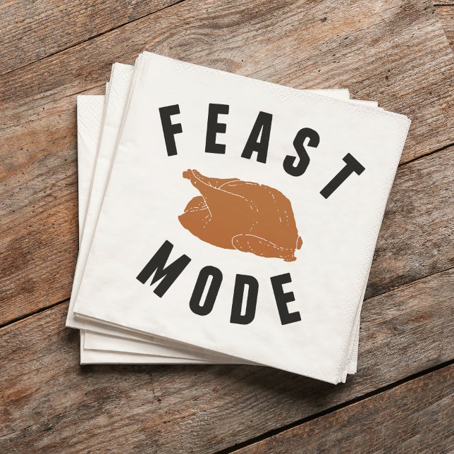 Feast Mode | Thanksgiving Turkey Paper Napkins (Creator Uploaded)
