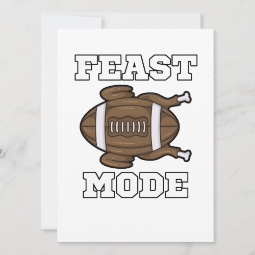 Feast Mode Turkey Football Thanksgiving Food Gift Holiday Card