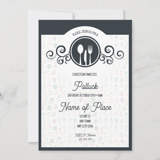 Feast of Faith Family Potluck Invitation (Front)