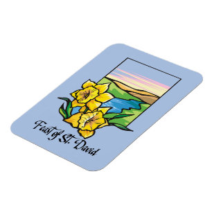 Feast of St. David Daffodils Magnet