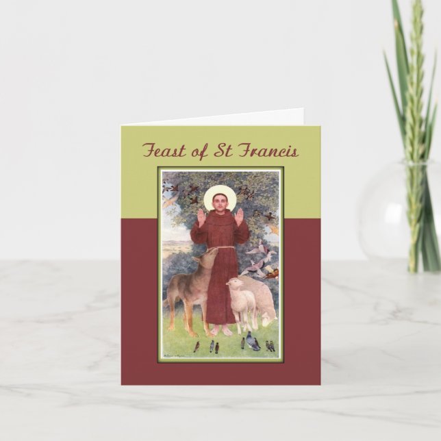 Feast of St. Francis, Animals and Stigmata Card (Front)