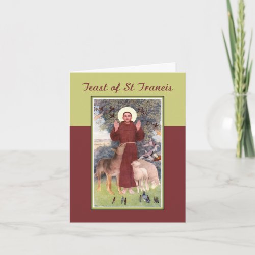 Feast of St Francis Animals and Stigmata Card