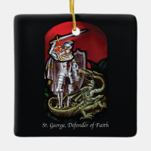 Feast of St. George Defender of Faith Slaying Ceramic Ornament