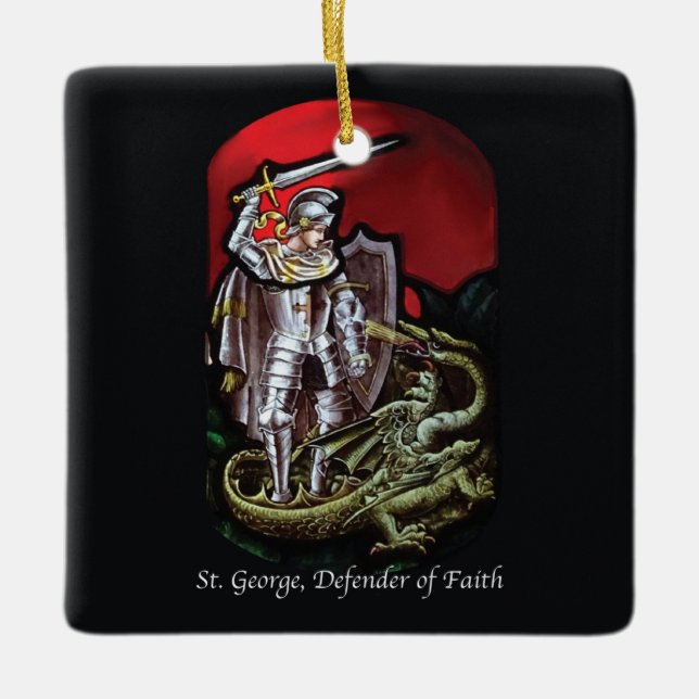 Feast of St. George Defender of Faith Slaying  Ceramic Ornament (Front)
