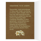 Feast of St. Joseph Card w/Memorare Prayer (Inside (Left))