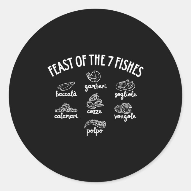 Feast Of The 7 Fishes  Classic Round Sticker (Front)